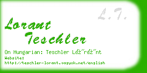 lorant teschler business card